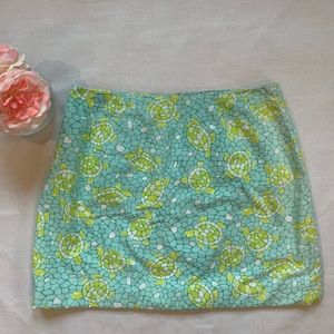 Lilly Pulitzer Green and Yellow Skirt